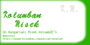 kolumban misek business card